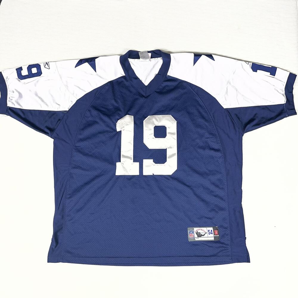 Dallas Cowboys Jersey Mens 54 Blue NFL Football Throwback Miles Austin 19 Reebok